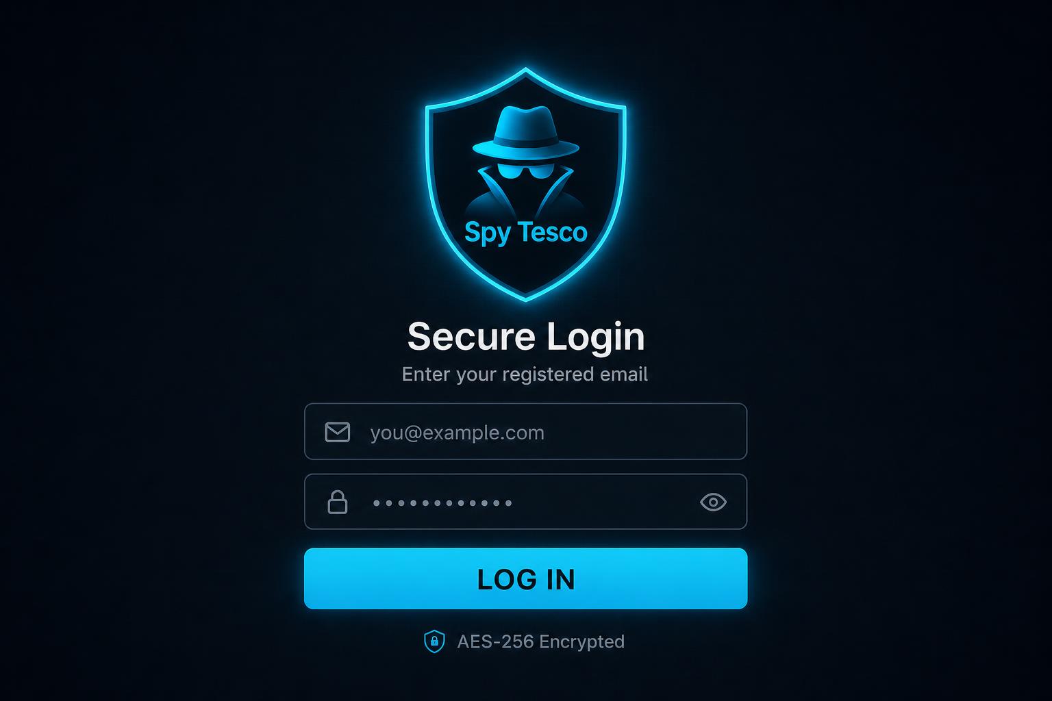 Spy Tesco setup step 7 — secure login